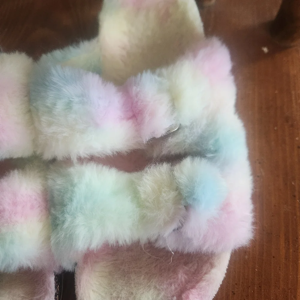 Tye Dye Kids Fluffy Slippers